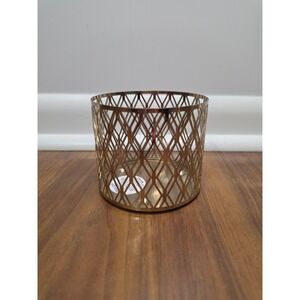 New Bath & Body Works Candle Sleeve 14.5 oz Gold Geometric Lattice Holder